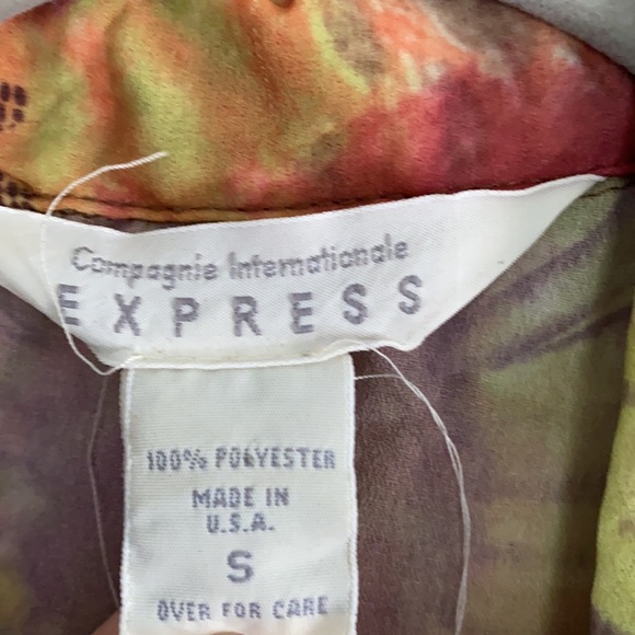 VINTAGE 1990s Express sheer blouse small super cosmic - Picture 5 of 8